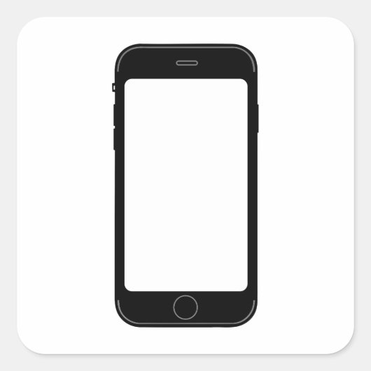 シンプル白黒の携帯電話テンプレート スクエアシール (正面)