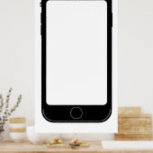 シンプル白黒の携帯電話テンプレート ポスター (キッチン)