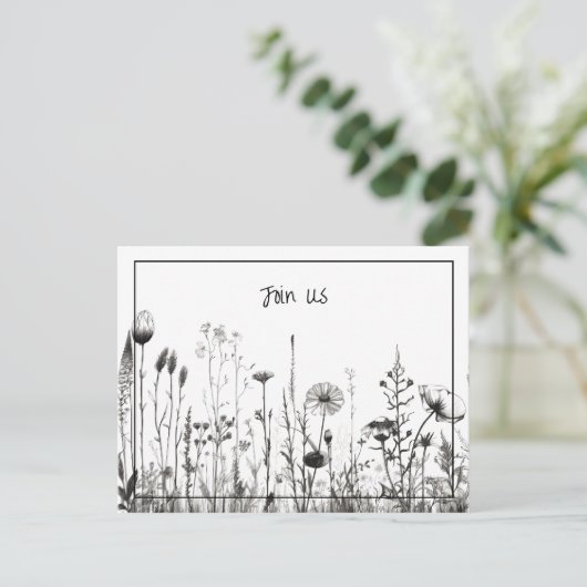 シンプル白黒の日付を保存 シーズンポストカード (スタンド正面)