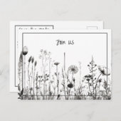 シンプル白黒の日付を保存 シーズンポストカード (正面/裏面)