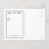 シンプル白黒の日付を保存 シーズンポストカード (裏面)