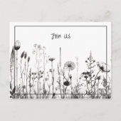 シンプル白黒の日付を保存 シーズンポストカード (正面)