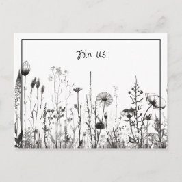 シンプル白黒の日付を保存 シーズンポストカード