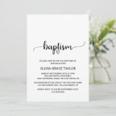 シンプル白黒の書道の洗礼 招待状 (スタンド正面)
