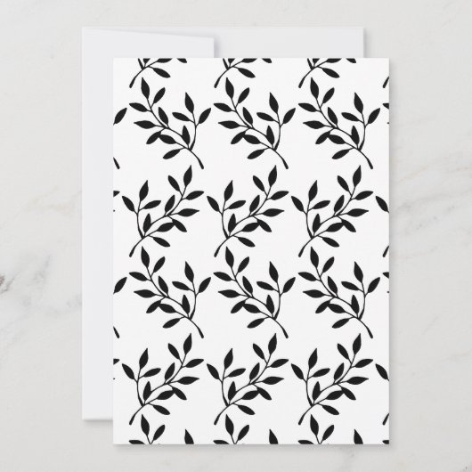 シンプル白黒の書道の赤ちゃんシャワー 招待状 (裏面)