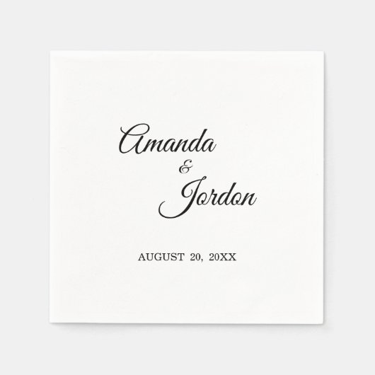 シンプル白黒の書道カクテル スタンダードカクテルナプキン (正面)