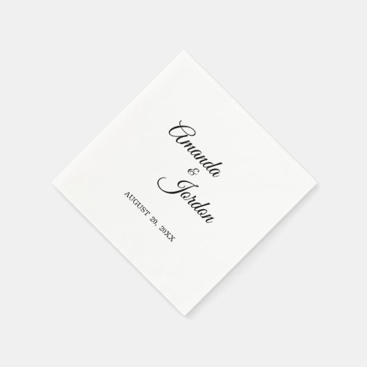 シンプル白黒の書道カクテル スタンダードカクテルナプキン (角)