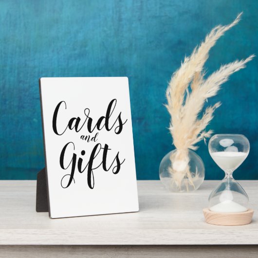 シンプル白黒の書道カードギフトサイン フォトプラーク (側面)