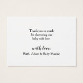 シンプル白黒の書道サンキューカード (裏面)