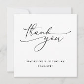 シンプル白黒の書道サンキューカード サンキューカード (正面)