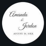 シンプル白黒の書道シール ラウンドシール<br><div class="desc">このシンプル白黒の書道のシールは贅沢エレガントだが感じ、ミニマモダンリストとより多くのまたはイベントの郵送と好意を持つ。書道はカジュアルアンティークを感じ可能にし、上品なニュートラルデザインはお祝いのあらゆる側面と組み合わせユニークることができる。</div>