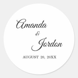 シンプル白黒の書道シール ラウンドシール