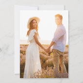 シンプル白黒の書道結婚の写真 招待状 (裏面)