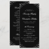 シンプル白黒の書道結婚式 プログラム (正面/裏面)