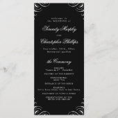 シンプル白黒の書道結婚式 プログラム (正面)