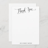 シンプル白黒の書道 サンキューカード (正面/裏面)