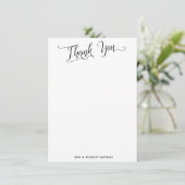 シンプル白黒の書道 サンキューカード (スタンド正面)