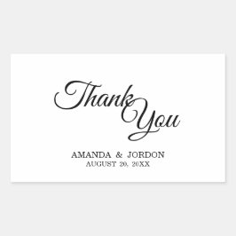 シンプル白黒の書道 長方形シール