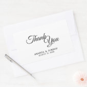 シンプル白黒の書道 長方形シール (封筒)