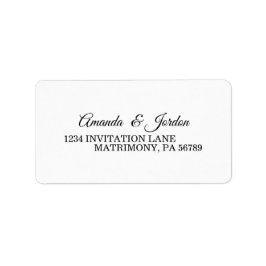 シンプル白黒の書道RSVPアドレス ラベル
