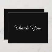 シンプル白黒の業務スクリプトサンキューカード サンキューカード (正面/裏面)