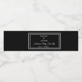 シンプル白黒の水結婚瓶ラベル ペットボトルラベル (シングルラベル)