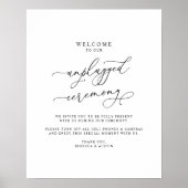 シンプル白黒の無詰め結婚式 ポスター (正面)