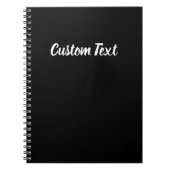 シンプル白黒の筆記体スクリプト文字名 ノートブック (正面)