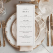 シンプル白黒の結婚ディナー メニュー