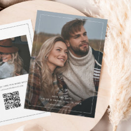 シンプル白黒の結婚写真 セーブザデート