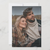 シンプル白黒の結婚写真 セーブザデート (正面)