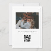 シンプル白黒の結婚写真 セーブザデート (裏面)