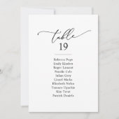 シンプル白黒の結婚座席表カード 招待状 (正面)