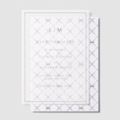 シンプル白黒の結婚式の日付を保存 ベラム紙招待状 (オフセット (招待状))