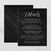 シンプル白黒の結婚詳細 エンクロージャーカード (正面/裏面)