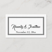 シンプル白黒の結婚Webサイトのエンクロージャカード エンクロージャーカード (裏面)
