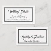 シンプル白黒の結婚Webサイトのエンクロージャカード エンクロージャーカード (正面/裏面)