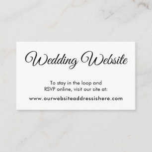 シンプル白黒の結婚Webサイトのエンクロージャカード エンクロージャーカード