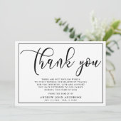 シンプル白黒の葬儀サンキューカード サンキューカード (スタンド正面)