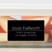 シンプル白黒の防水アドレス ラベル (貼付)