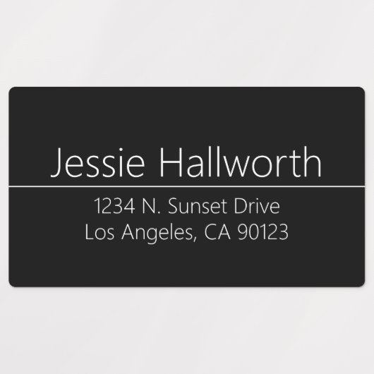 シンプル白黒の防水アドレス ラベル (デザイン1)