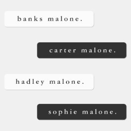 シンプル白黒の防水名 ラベル