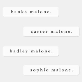 シンプル白黒の防水名 ラベル