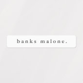 シンプル白黒の防水名 ラベル (デザイン1)