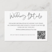 シンプル白黒のQR結婚コード詳細 エンクロージャーカード (正面)