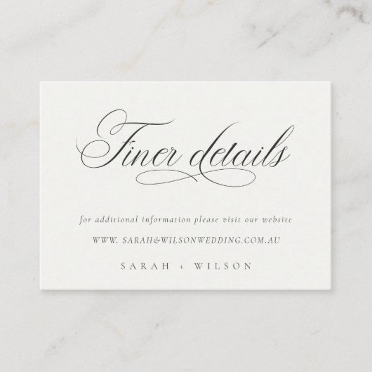 シンプル白黒のWeb結婚サイト詳細 エンクロージャーカード (正面)