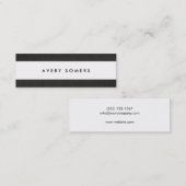 シンプル白黒はっきりしたストライプスタイリッシュ スキニー名刺 (正面/裏面)