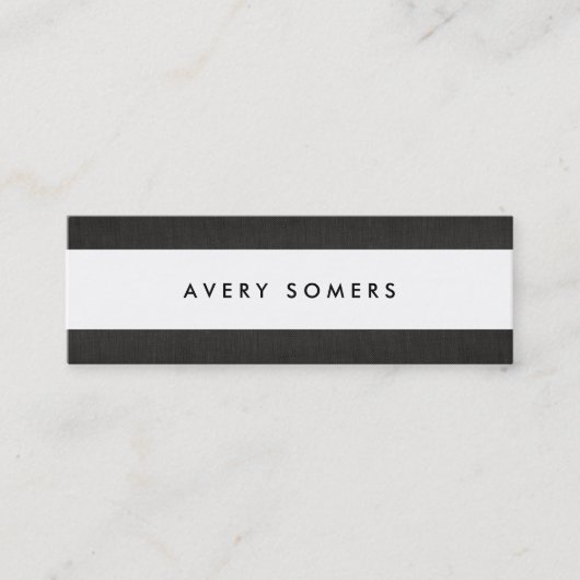 シンプル白黒はっきりしたストライプスタイリッシュ スキニー名刺 (正面)