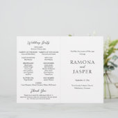 シンプル白黒はっきりしたモダン結婚式 プログラム (スタンド正面)