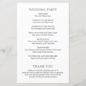 シンプル白黒はっきりしたモダン結婚式 プログラム (裏面)